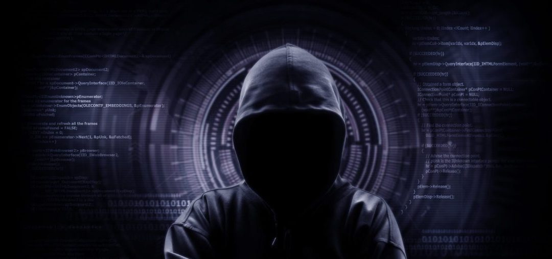 A hooded figure stands in front of a dark background, symbolizing the threat of cyber attacks and DNS hijacking. The figure's face is obscured, representing anonymity and the hidden nature of cyber crime. Surrounding the figure are lines of code and digital patterns, emphasizing the importance of DNS security and monitoring in protecting against hackers and cyber threats.