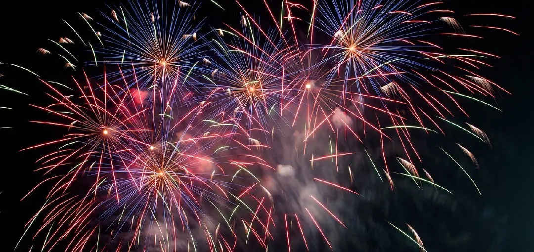 Colourful fireworks explode against a dark night sky, creating a vibrant display of red, blue, and gold sparks. This scene symbolizes the launch of a new DNS monitoring platform designed to protect your DNS effectively.